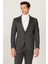 ALTINYILDIZ CLASSICS Erkek Antrasit Slim Fit Dar Kesim Mono Yaka Desenli Yünlü Blazer Ceket 4