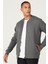 Erkek Antrasit-melanj Standart Fit Normal Kesim Içi Polarlı 3 Iplik Kolej Yaka Pamuklu Sweatshirt 1