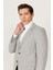 ALTINYILDIZ CLASSICS Erkek Gri Slim Fit Dar Kesim Mono Yaka Desenli Yünlü Blazer Ceket 5