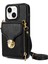 Iphone 13 Mini Telefon Kılıfı Için 5.4 Inç Crossbody Card Tutucu Pu Deri Kaplamalı Tpu Kickstand Fermuar Kapak Black (Yurt Dışından) 1
