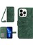 Iphone 13 Pro Max Telefon Kılıfı 6.7 Inç Pu Deri Cüzdan Kılıf Cilt Touch Baskı Baskısı Ayçiçeği Folio Omuz Strap-Dark Yeşil ile Telefon Kapağı (Yurt Dışından) 1