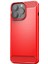 Iphone 13 Pro Max Telefon Kılıfı 6.7 Inç Karbon Fiber Doku Parmak Izi Tpu Kılıf Fırçalanmış Telefon Kapak-Kırmızı (Yurt Dışından) 1