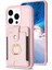 Iphone 13 Pro Max Telefon Kılıfı Yuvası Yuvası Pu Pu Deri Kapalı Tpu Yüzük Kickstand Telefon Kapak Pembe (Yurt Dışından) 2