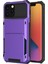 Flip Tasarım Kartı Tutucu Tpu+Pc Hibrit Kılıf Damalı Kapak Iphone 13 Pro 6.1 Inç-Mor Için (Yurt Dışından) 1