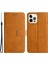 Iphone 13 Profesyonel Telefon Kılıfı Için Düz Renk Tam Koruma Standı Tasarım Pu Deri Strap 6.1 Inç-Kahverengi (Yurt Dışından) 1