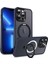 Iphone 13 Pro Telefon Kılıfı Için 6.1 Inç Magsafe Pc+Tpu Ring Kickstand Cover-Dark Blue ile Uyumlu (Yurt Dışından) 1
