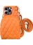 Iphone 13 Pro Max Telefon Kılıfı 6.7 Inç Baskılı Rhombus Desen Çıkarılabilir Kart Tutucu Pu Deri Kaplamalı Pc Crossbody Fermuar Çanta Kapağı Omuz Kayışı-Orange (Yurt Dışından) 1
