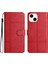 Iphone 13 Mini Telefon Kılıfı 5.4 Inç Tam Koruma Telefon Cüzdanı Pu Deri Deri Foli Flip Kapak Katlama Stand Strap-Red ile (Yurt Dışından) 1