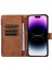 Iphone 13 Pro Max Telefon Kılıfı 6.7 Inç Pu Deri 9 Kart Yuvaları Cüzdan Telefon Kılıfı Baskılı Fermuar Cep Flip Stand Kapak-Kahverengi (Yurt Dışından) 2