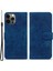 Iphone 13 Pro Telefon Kılıfı 6.1 Inç Şok Geçirmez Flip Kılıf Cüzdan Kiraz Çiçeği Kedi Strap Kart Tutucu Mavi ile Baskılı Pu Deri Stand Kapağı (Yurt Dışından) 1
