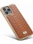 Iphone 13 Pro Max Telefon Kılıfı 6.7 Inç Slip Slip Grip Yılan Dokusu Pu Deri Kaplamalı Pc Arka Kabuk Elektroglum Kenar Cep Telefonu Kapak Kahverengi (Yurt Dışından) 4