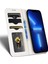 Iphone 13 Pro Max Telefon Kılıfı Için 6.7 Inç Pu Deri Telefon Flip Cüzdan Kılıfı Izgara Dokusu Manyetik Otomatik Absorlanmış Telefon Kapağı Koruyucu Kabuk-Beyaz (Yurt Dışından) 2