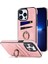 Iphone 13 Pro Max Telefon Kılıfı 6.7 Inç Retro Pu Derülü Kaplamalı Tpu Kılıf Anti-Çizelge Telefon Kapağı Ring Kickstand ve Card Tutucu-Pink ile (Yurt Dışından) 1