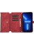 Iphone 13 Pro Max Telefon Kılıfı Için Damla Damlı 6.7 Inç Zipper Cep Cüzdanı Pu Deri Telefon Kapak Standı Birden Fazla Kart Yuvası-Kırmızı (Yurt Dışından) 2