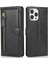 Iphone 13 Pro Max Telefon Kılıfı Şok Geçirmez Telefon Kapağı 6.7 Inç Pu Deri Fermuar Cep Telefonu Cüzdan Kılıfı Stand-Black (Yurt Dışından) 1