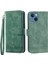 Iphone 13 Mini Telefon Kılıfı Için Damla Damlı 5.4 Inç Stand Pu Deri Çizgiler Baskılı Cep Telefonu Kapak Yeşili (Yurt Dışından) 2
