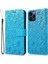 Iphone 13 Pro Telefon Kılıfı Için Baskılı Çiçek Deseni Katlanabilir Stand Pu Deri Flip Cüzdan Kapağı Koruyucu Telefon Kabuğu Strap-Mavi ile (Yurt Dışından) 1