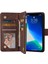 Iphone 13 Pro Max Telefon Kılıfı 6.7 Inç Pu Deri Çok Kart Yuvaları Telefon Cüzdan Stand Kapağı Fermuar Cep Tasarım Anti-Drop Case-Coffee (Yurt Dışından) 2