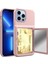 Iphone 13 Pro Telefon Kılıfı Etki Tamponu Akrilik+Tpu Hibrit Kılıf Kapağı Kart Tutucu ve Gizli Ayna 6.1 Inç-Rose Altın (Yurt Dışından) 1