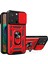 Iphone 13 Pro Telefon Kılıfı Kickstand 6.1 Inç Yerleşik Manyetik Metal Sac Hibrit Telefon Kabuk Yüzük Tutucu Slayt Kamera Kapağı ve Kiracı-Kırmızı (Yurt Dışından) 2