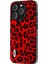 Iphone 13 Pro Max Telefon Kılıfı Arka Kapak Pu Deri Kaplamalı Tpu+Pc Leopar Doku Telefon Kılıfı Kırmızısı (Yurt Dışından) 2