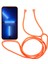 Iphone 13 Pro Max Telefon Kılıfı Sıvı Silikon Kılıf 6.7 Inç Kart Yuvası Kayış-Orange ile Koruyucu Telefon Kapağı (Yurt Dışından) 2
