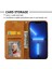 Iphone 13 Pro Max Telefon Kılıfı 6.7 Inç Manyetik Karşıtı Anti-Fingerprint Buzağı Dokusu Pu Deri Kılıf Cüzdan Strap-Sarı (Yurt Dışından) 3