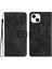 Iphone 13 Mini Telefon Kılıfı Pu Deri Kabuk 5.4 Inç Stand Cüzdan Kılıf Kelebek Basılı Cilt Touch Telefon Kapak Black (Yurt Dışından) 1
