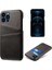 Iphone 13 Pro Telefon Kılıfı Için Deri Kaplamalı Pc 6.1 Inç Çift Kart Yuvaları Ultra Ince Koruyucu Kabuk Black (Yurt Dışından) 1