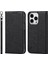 Iphone 13 Pro Telefon Kılıfı Için 6.1 Inç Anti-Çizgiye Dönüş Tam Koruma Ipek Doku Deri Deri Cüzdan Kapağı Strap-Black (Yurt Dışından) 2