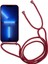 Iphone 13 Pro Max Telefon Kılıfı Sıvı Silikon Kılıf 6.7 Inç Kart Yuvası Strap-Red ile Koruyucu Telefon Kapağı (Yurt Dışından) 2