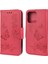 Cüzdan Deri Kılıfı Kelebek Çiçek Telefon Kılıfı Iphone 13 Pro 6.1 Inç-Kırmızı (Yurt Dışından) 1
