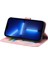 Iphone 13 Pro Max Telefon Kılıfı Için Telefon Kılıfı 6.7 Inç Pu Deri Çizgiler Baskılı Cüzdan Stand Kapak Pembe (Yurt Dışından) 3