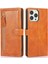 Iphone 13 Pro Max Telefon Kılıfı Şok Geçirmez Telefon Kapağı 6.7 Inç Pu Deri Fermuar Cep Telefonu Cüzdan Kılıfı Stand-Orange (Yurt Dışından) 1