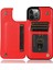 Iphone 13 Pro Telefon Kılıfı Pu Deri Kaplamalı Tpu Çift Manyetik Düğmeler Baskılı Çiçek Kickstand Card Tutucu Çırpma Dayanıklı 6.1 Inç-Kırmızı (Yurt Dışından) 1