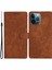 Iphone 13 Pro Telefon Kılıfı Için Cilt Touch Cüzdan Kabuğu 6.1 Inç Düz Renkli Pu Deri Anti-Contision Standı Telefon Vaka-Kahverengi (Yurt Dışından) 1