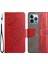 Iphone 13 Pro Telefon Kılıfı Pu Deri Baskısı Kelebek Çiçek Kılıfı 6.1 Inç Cüzdan Kapağı Katlanabilir Stand Kabuk Kırmızısı (Yurt Dışından) 2