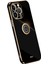 Iphone 13 Pro Telefon Kılıfı 6.1 Inç Yüzük Kickstand Shockproof Tpu Arka Kabuk Elektrapan Altın Kenar Kılıf Kapak Black (Yurt Dışından) 1