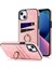 Iphone 13 Mini Telefon Kılıfı 5.4 Inç Retro Doku Kaplamalı Tpu Kılıf Kart Tutucu Damla Geçirmez Halka Tutucu Kickstand Telefon Kapak Pembe (Yurt Dışından) 1