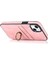 Iphone 13 Mini Telefon Kılıfı 5.4 Inç Retro Doku Kaplamalı Tpu Kılıf Kart Tutucu Damla Geçirmez Halka Tutucu Kickstand Telefon Kapak Pembe (Yurt Dışından) 4