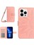 Iphone 13 Pro Max Telefon Kılıfı 6.7 Inç Pu Deri Cüzdan Kılıf Cilt Tahkisi Baskı Baskı Ayçiçeği Folio Flip Stand Telefon Kapağı Omuz Askısı Işığı Pembe (Yurt Dışından) 1
