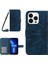 Iphone 13 Pro Max Telefon Kılıfı 6.7 Inç Pu Deri Cüzdan Kılıf Cilt Touch Baskı Baskısı Ayçiçeği Folio Flip Stand Telefon Kapağı Omuz Kayış-Dark Mavi (Yurt Dışından) 1