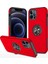 Iphone 13 Pro Telefon Kılıfı Için Ring Kickstand Anti-Drop Sert Pc Geri ve Yumuşak Tpu Kenarı Şok Geçirmez Koruyucu Kılıf 6.1 Inç-Kırmızı (Yurt Dışından) 1