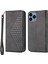 Iphone 13 Pro Max Telefon Kılıfı 6.7 Inç Manyetik Anti-Fingerprint Buzağı Dokusu Pu Deri Kılıf Cüzdan Baskılı Rhombus Desen Telefon Stand Kapağı Strap-Black (Yurt Dışından) 1