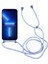 Iphone 13 Pro Max Telefon Kılıfı Sıvı Silikon Kılıf 6.7 Inç Kart Yuvası Strap-Blue ile Koruyucu Telefon Kapağı (Yurt Dışından) 2