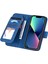 Iphone 13 Mini Telefon Kılıfı Için 5.4 Inç Manyetik Kıyafet Baskılı Pu Deri Stand Kapağı Birden Fazla Kart Yuvası ve Nakit Cep-Mavi (Yurt Dışından) 2