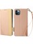 Iphone 13 Pro Max Telefon Kılıfı 6.7 Inç Kontrast Renk Çift Manyetik Toka Pu Deri Standı Kart Tutucu Folio Flip Kapak-Gül Altın (Yurt Dışından) 1