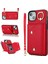 Iphone 13 Mini Pu Deri Kaplamalı Tpu Döner Yüzük Kickstand Telefon Kasa-Kırmızı Için Fermuarlı Cüzdan Telefon Kapağı (Yurt Dışından) 1