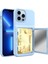 Iphone 13 Pro Telefon Kılıfı Etki Tamponu Akrilik+Tpu Hibrit Kılıf Kapağı Kart Tutucu ve Gizli Aynalı 6.1 Inç Işık Mavi (Yurt Dışından) 1