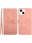 Iphone 13 Mini Telefon Kılıfı 5.4 Inç Moda Pu Deri Kılıf Destekleme Stand Cilt Touch Hissed Hisset Kelebek Çiçek Deseni Basılı Flip Cüzdan Telefon Kapağı Bilek Kayış-Pembe (Yurt Dışından) 1